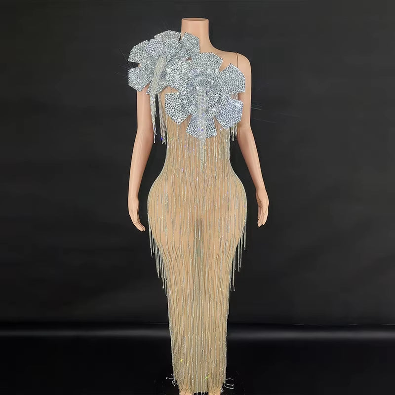 Novance Y3872-B Hot Selling Products 2024 Sleeveless Chic Evening Dress Birthday Womens Clothing Elegant Sexy with Tassel Chains