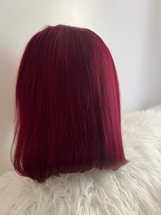 Burgundy Straight Lace Front Wig – Sleek and Bold