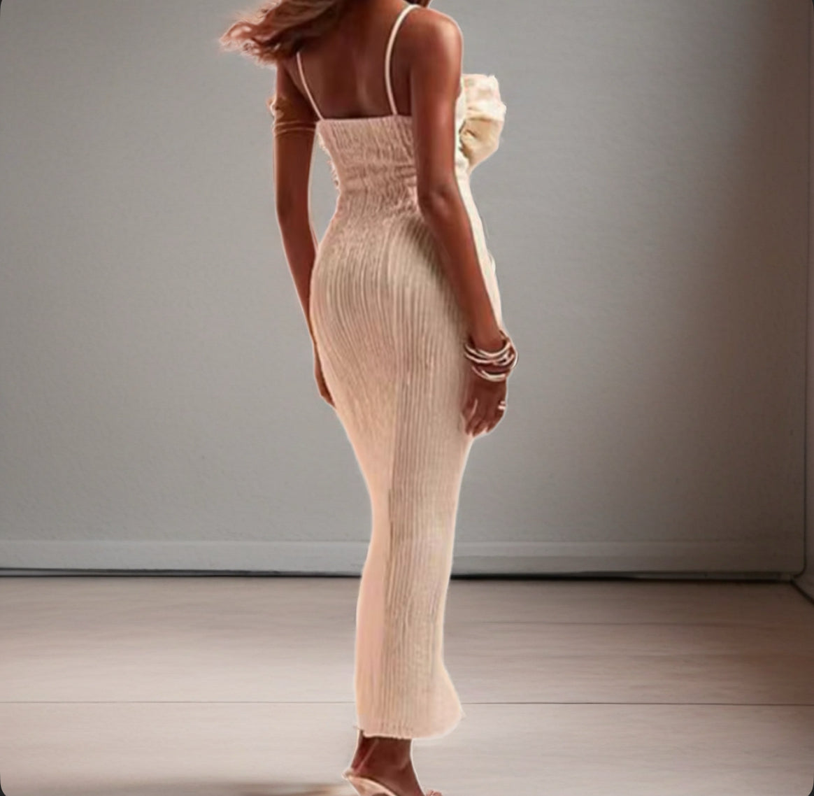 Floral Elegance hollow flower dress – Ivory Dream