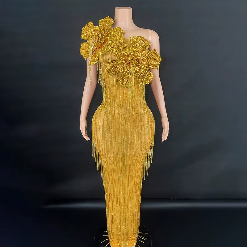 Novance Y3872-B Hot Selling Products 2024 Sleeveless Chic Evening Dress Birthday Womens Clothing Elegant Sexy with Tassel Chains