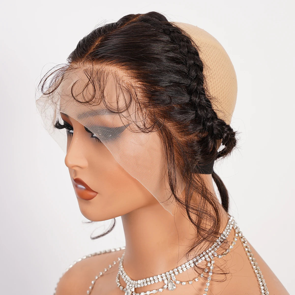 13 * 4 Lace Frontal with Braids Brazilian Remy Hair Straight 