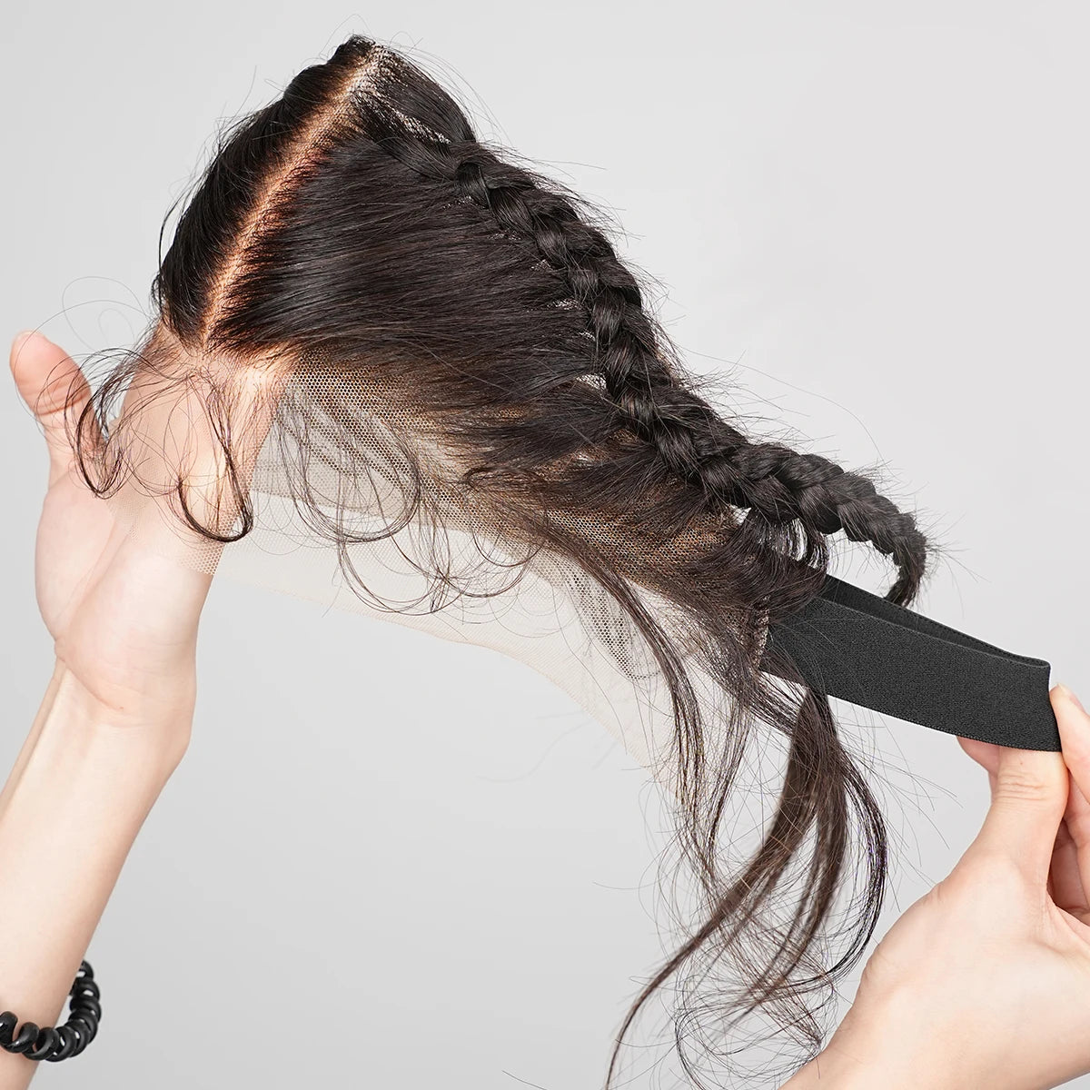 13 * 4 Lace Frontal with Braids Brazilian Remy Hair Straight 