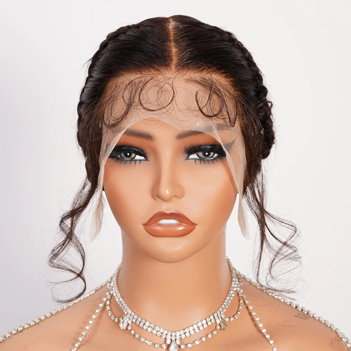 13 * 4 Lace Frontal with Braids Brazilian Remy Hair Straight 