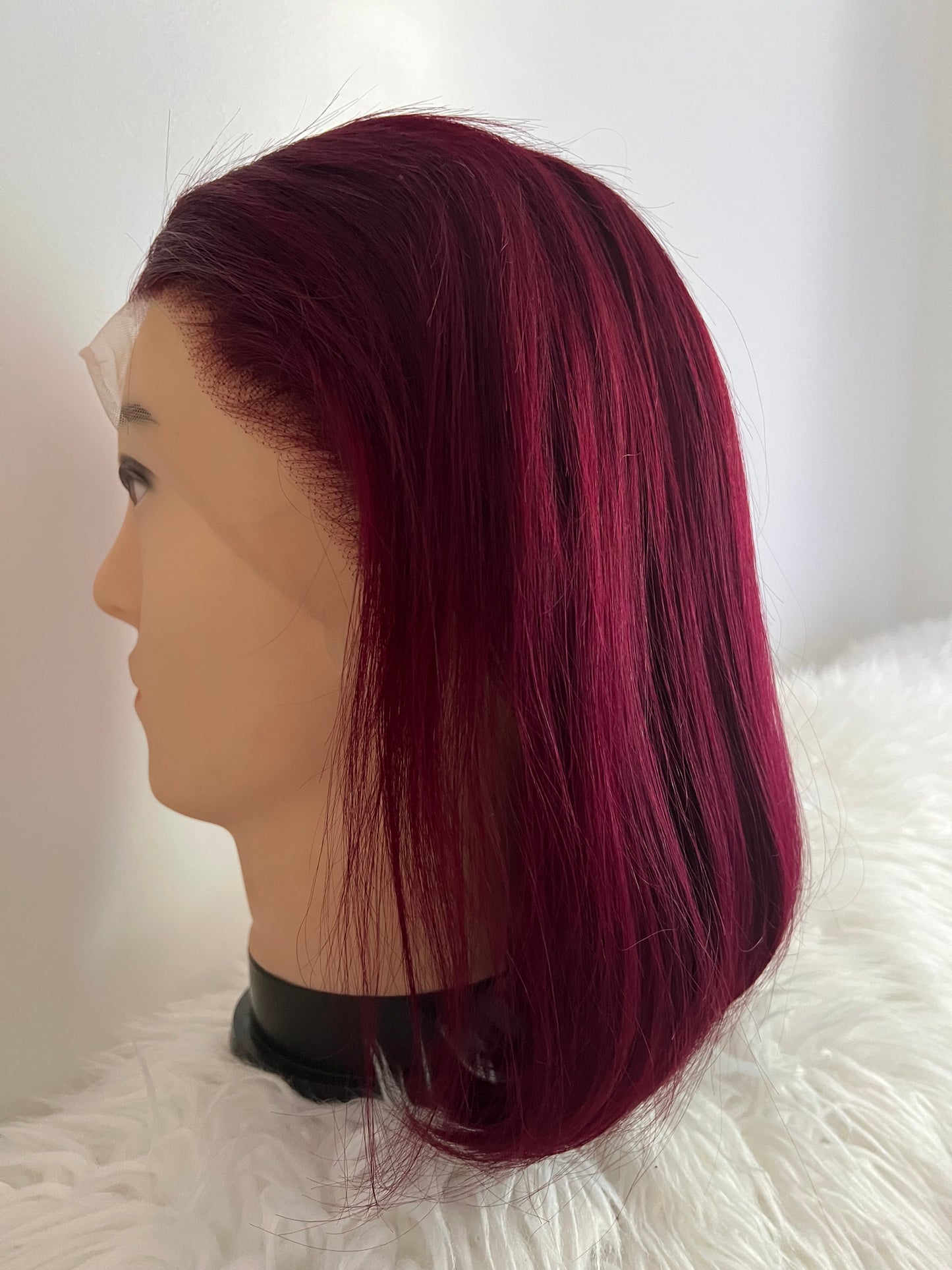 Burgundy Straight Lace Front Wig – Sleek and Bold