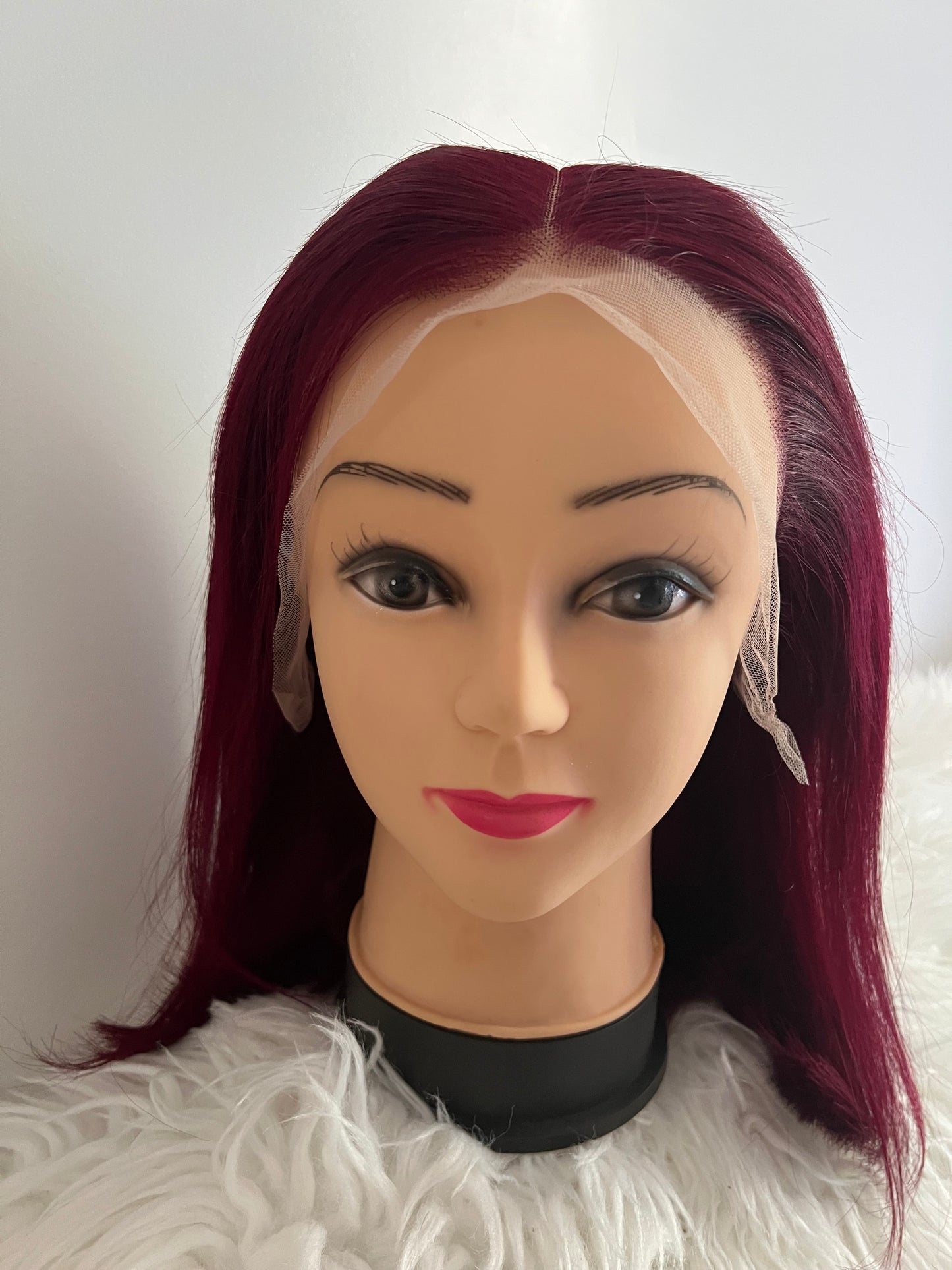 Burgundy Straight Lace Front Wig – Sleek and Bold