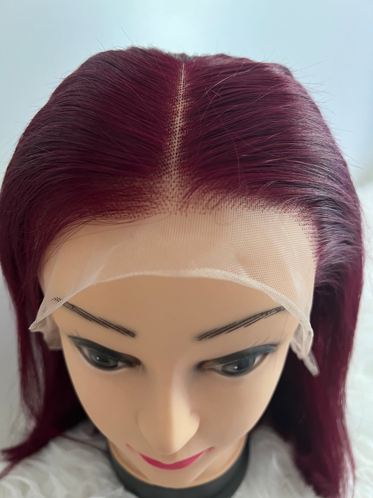 Burgundy Straight Lace Front Wig – Sleek and Bold