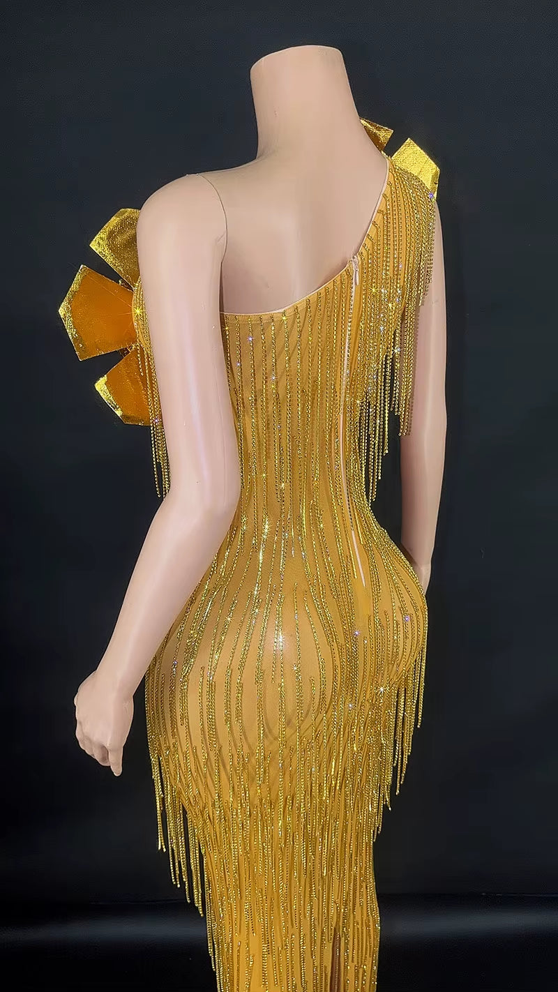 Novance Y3872-B Hot Selling Products 2024 Sleeveless Chic Evening Dress Birthday Womens Clothing Elegant Sexy with Tassel Chains