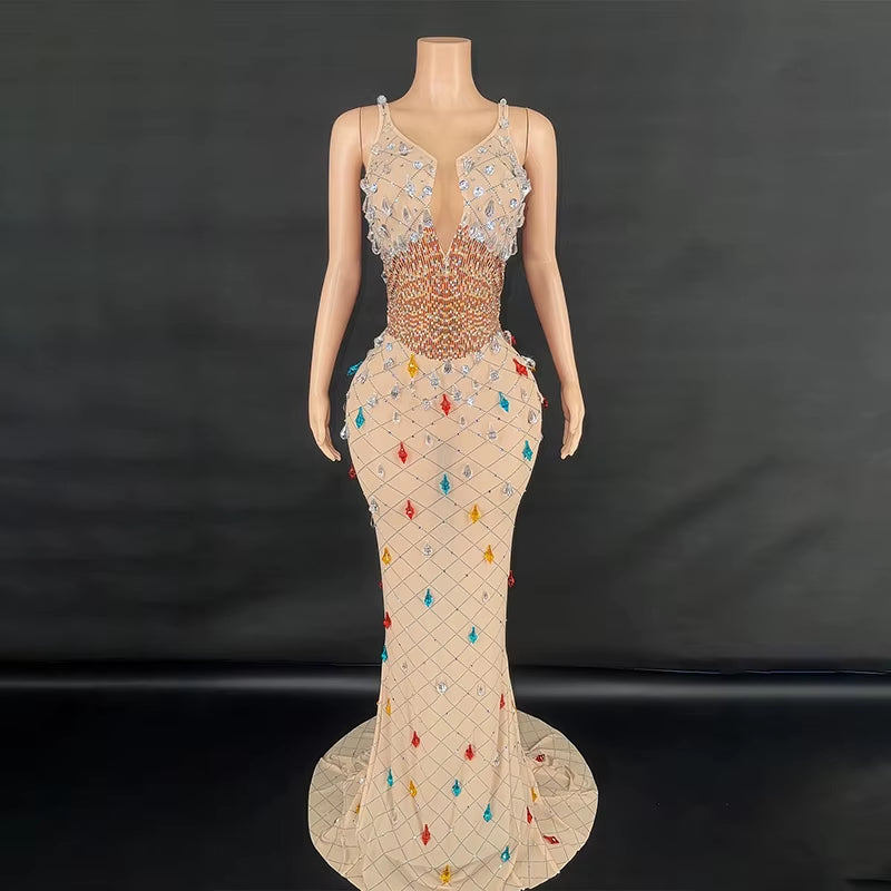 Novance Y3873 Clothing Manufacturers Custom Sexy Evening Dresses 2024 Crystal Birthday Dress plus Size Womens Clothing for Party